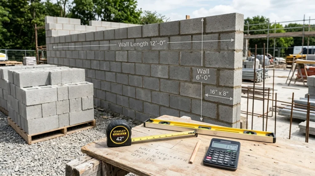How to calculate cement blocks for a wall